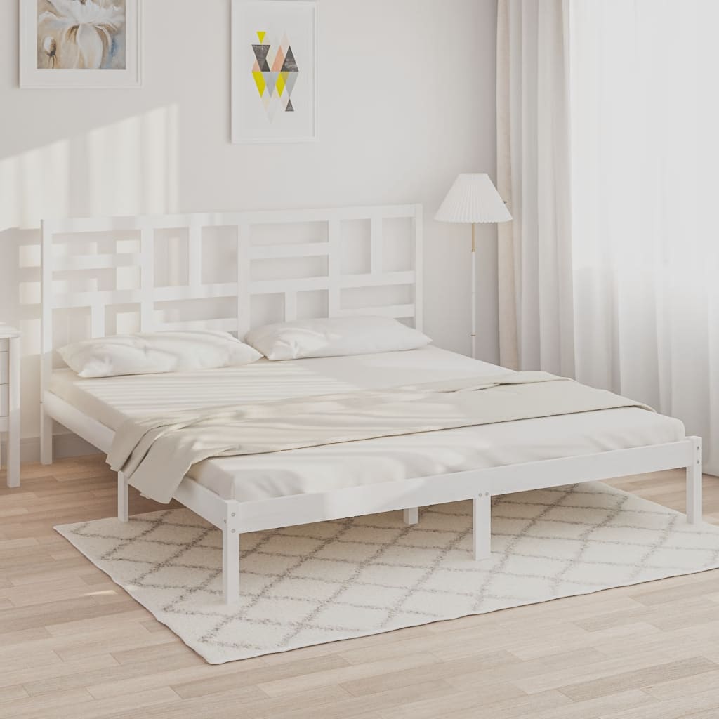 Giroletto Bianco in Legno Massello 200x200 cm | homemem39