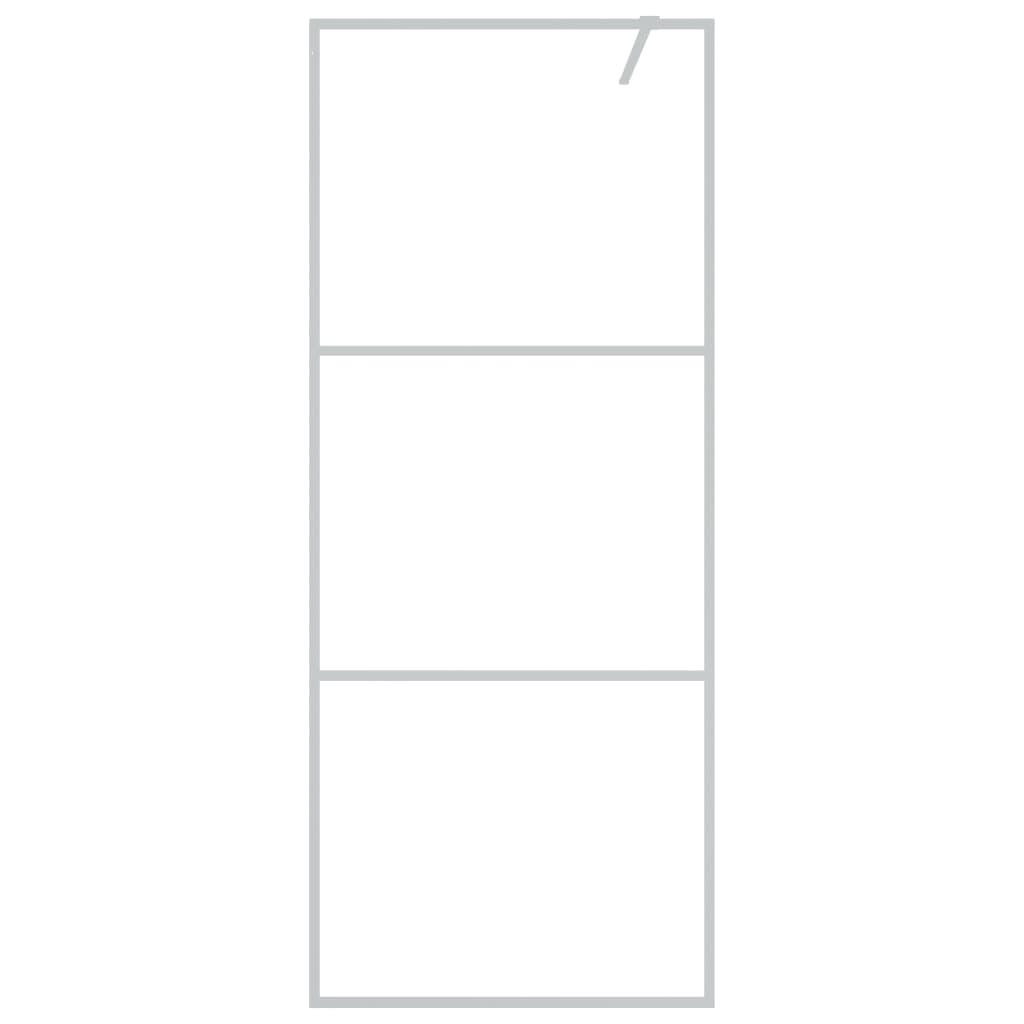 Parete Doccia Walk in Argento 80x195 cm Vetro Trasparente ESG - homemem39
