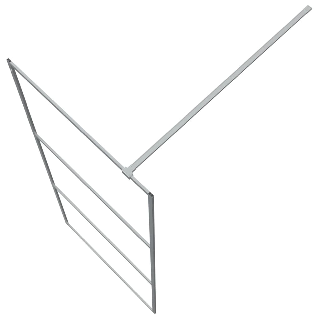 Parete Doccia Walk in Argento 80x195 cm Vetro Trasparente ESG - homemem39