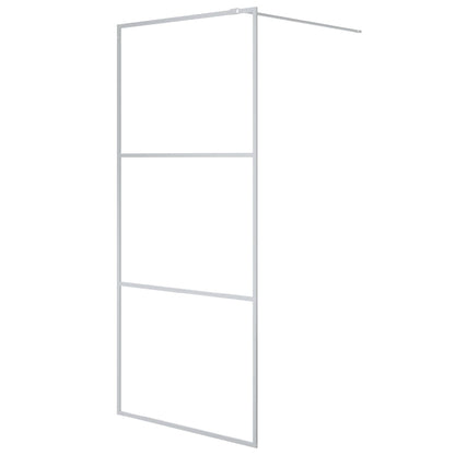 Parete Doccia Walk in Argento 90x195 cm Vetro Trasparente ESG | homemem39