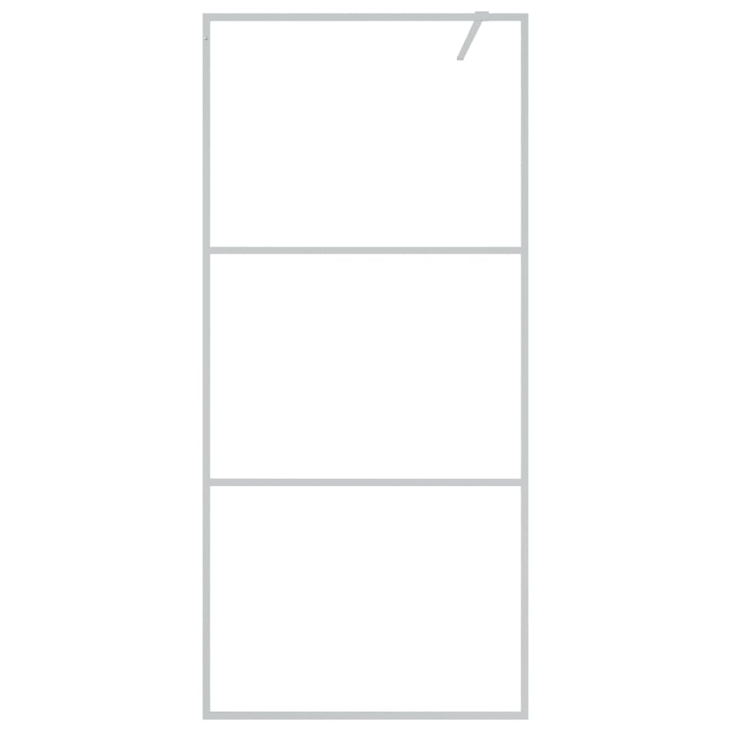 Parete Doccia Walk in Argento 90x195 cm Vetro Trasparente ESG | homemem39
