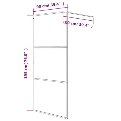 Parete Doccia Walk in Argento 90x195 cm Vetro Trasparente ESG | homemem39