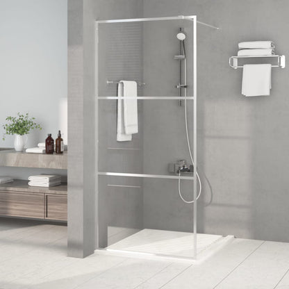 Parete Doccia Walk in Argento 90x195 cm Vetro Trasparente ESG | homemem39