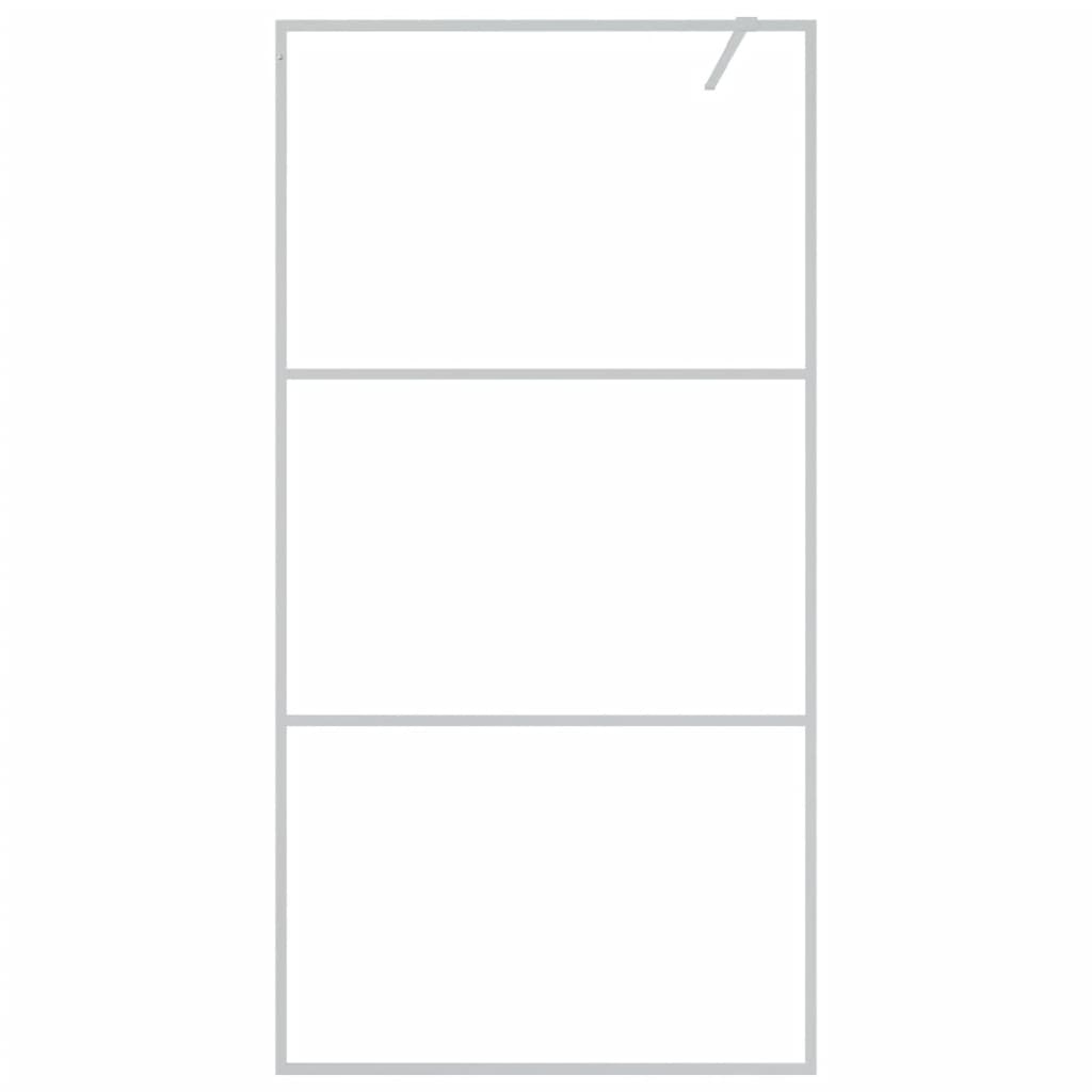Parete Doccia Walk in Argento 100x195 cm Vetro Trasparente ESG | homemem39