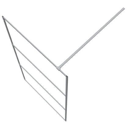 Parete Doccia Walk in Argento 100x195 cm Vetro Trasparente ESG | homemem39