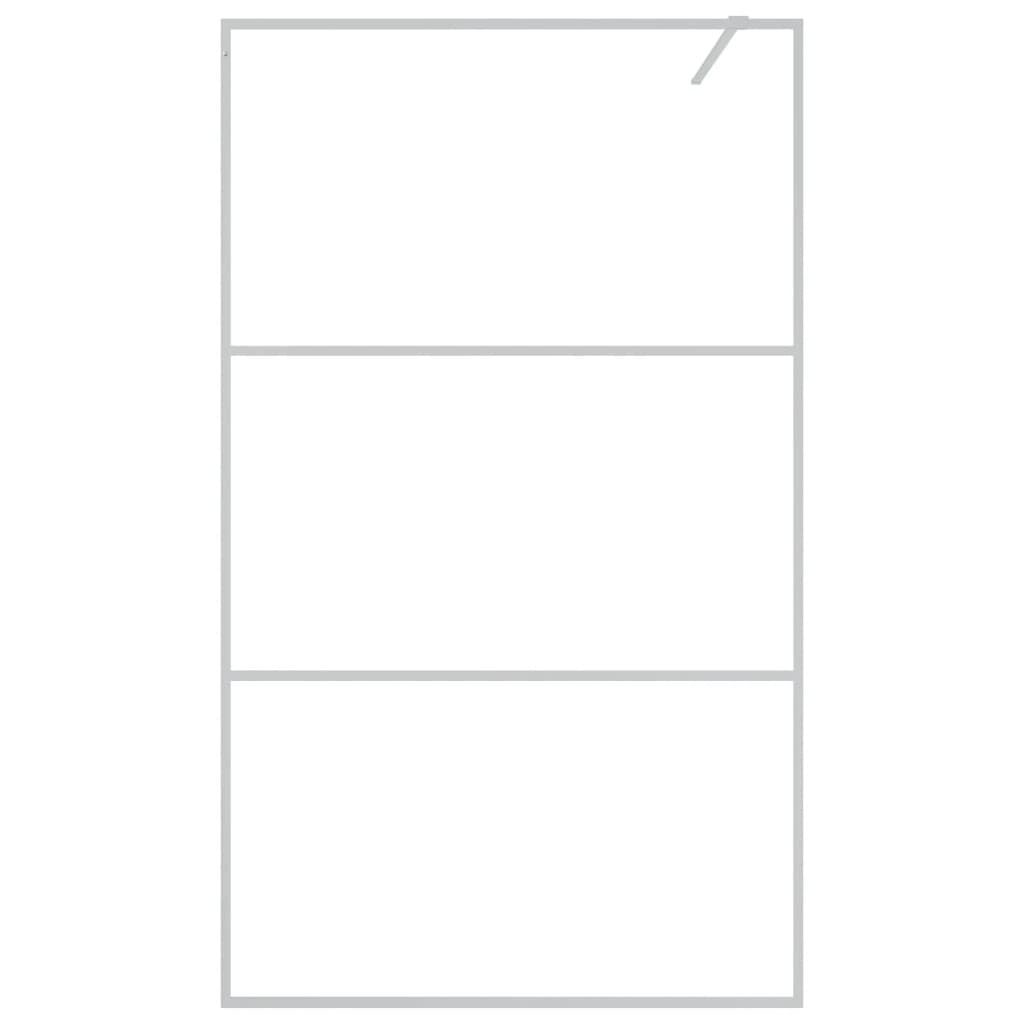 Parete Doccia Walk in Argento 115x195 cm Vetro Trasparente ESG - homemem39