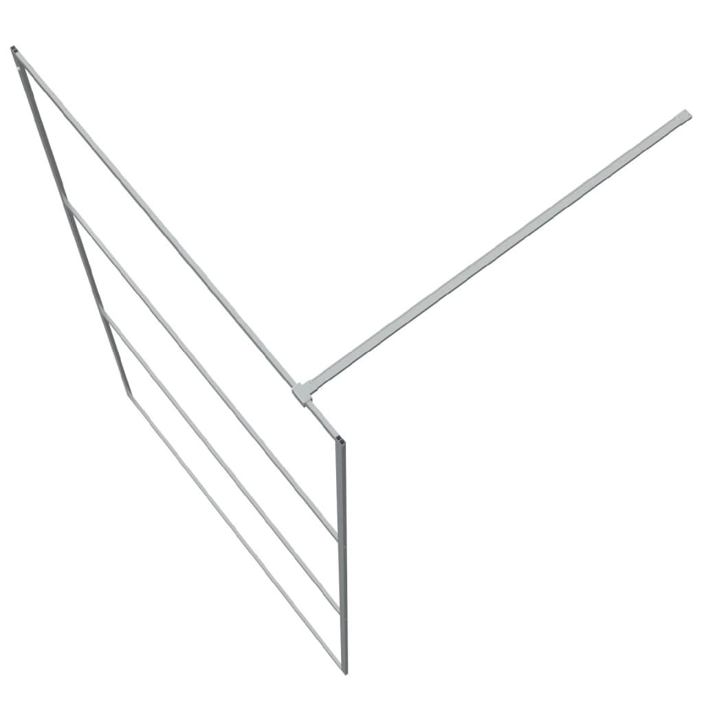 Parete Doccia Walk in Argento 115x195 cm Vetro Trasparente ESG - homemem39
