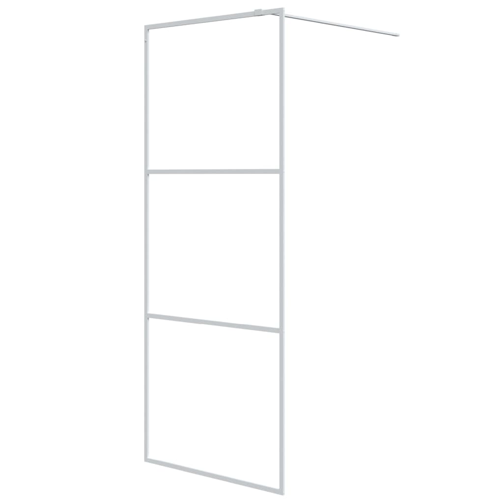 Parete Doccia Walk in Bianca 80x195 cm Vetro Trasparente ESG | homemem39