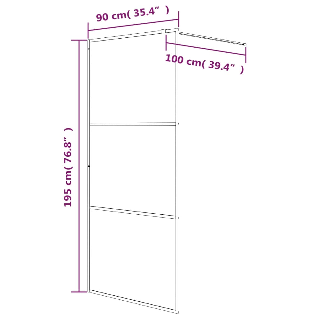 Parete Doccia Walk in Bianca 90x195 cm Vetro Trasparente ESG | homemem39