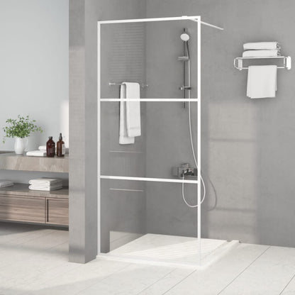 Parete Doccia Walk in Bianca 90x195 cm Vetro Trasparente ESG | homemem39