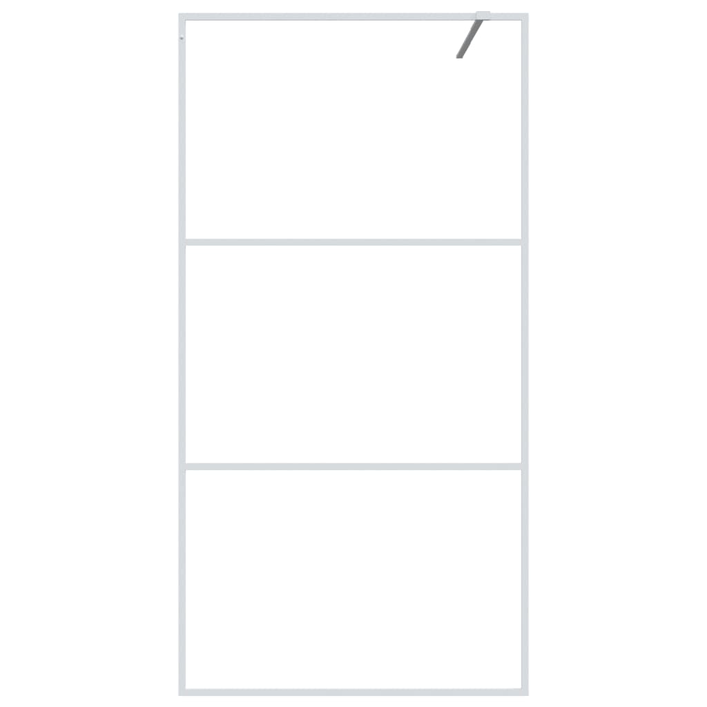 Parete Doccia Walk in Bianca 100x195 cm Vetro Trasparente ESG - homemem39