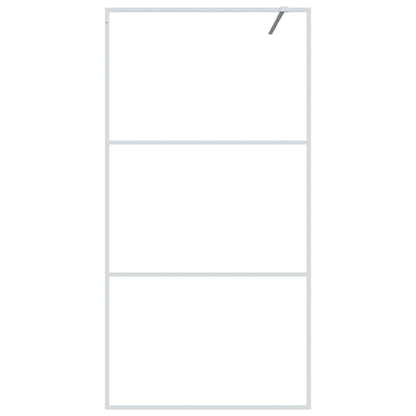 Parete Doccia Walk in Bianca 100x195 cm Vetro Trasparente ESG - homemem39