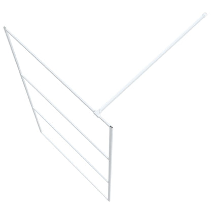 Parete Doccia Walk in Bianca 100x195 cm Vetro Trasparente ESG - homemem39