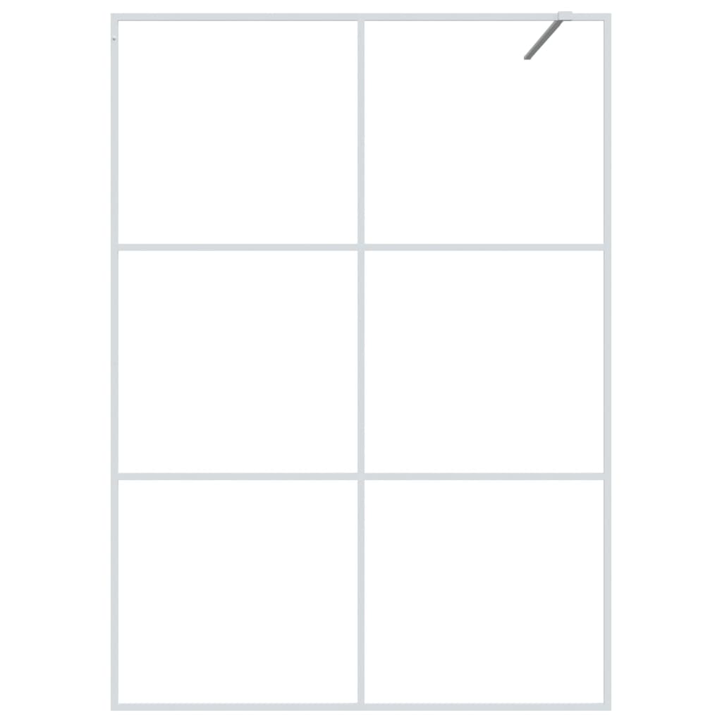 Parete Doccia Walk in Bianca 140x195 cm Vetro Trasparente ESG | homemem39