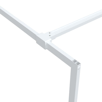 Parete Doccia Walk in Bianca 140x195 cm Vetro Trasparente ESG | homemem39