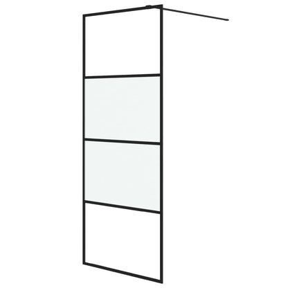 Parete Doccia Walk in Nera 80x195 cm Vetro Semi Smerigliato ESG - homemem39