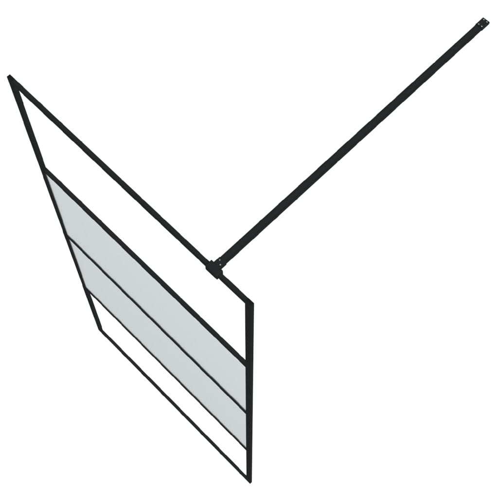 Parete Doccia Walk in Nera 90x195 cm Vetro Semi Smerigliato ESG | homemem39