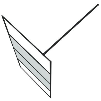 Parete Doccia Walk in Nera 90x195 cm Vetro Semi Smerigliato ESG | homemem39