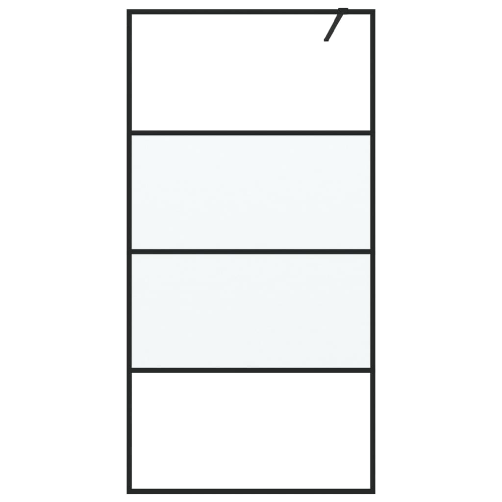 Parete Doccia Walk in Nera 100x195cm Vetro Semi Smerigliato ESG - homemem39