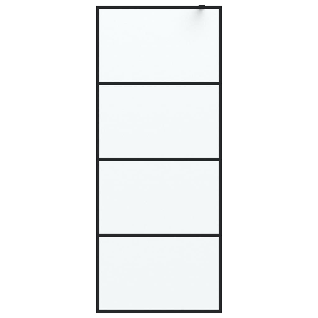 Parete Doccia Walk in Nera 80x195 cm Vetro Smerigliato ESG - homemem39