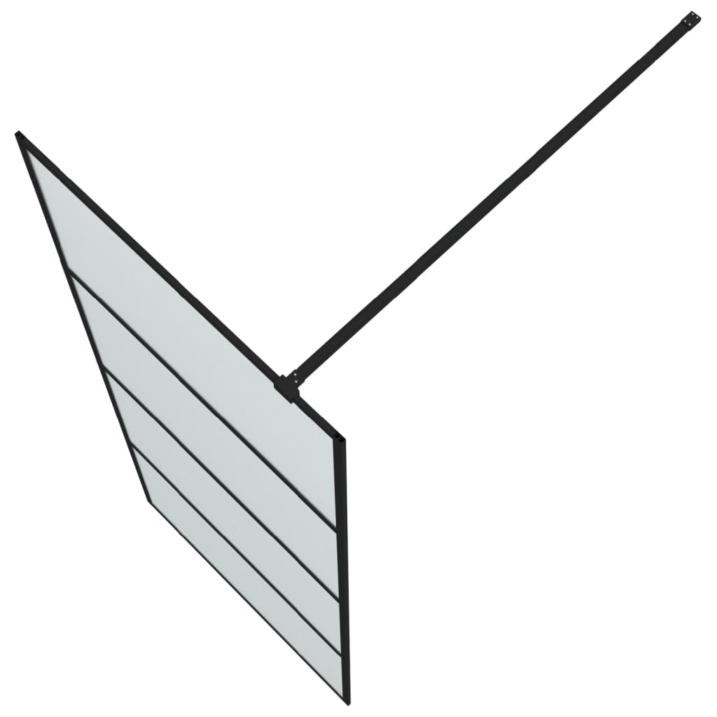 Parete Doccia Walk in Nera 80x195 cm Vetro Smerigliato ESG - homemem39