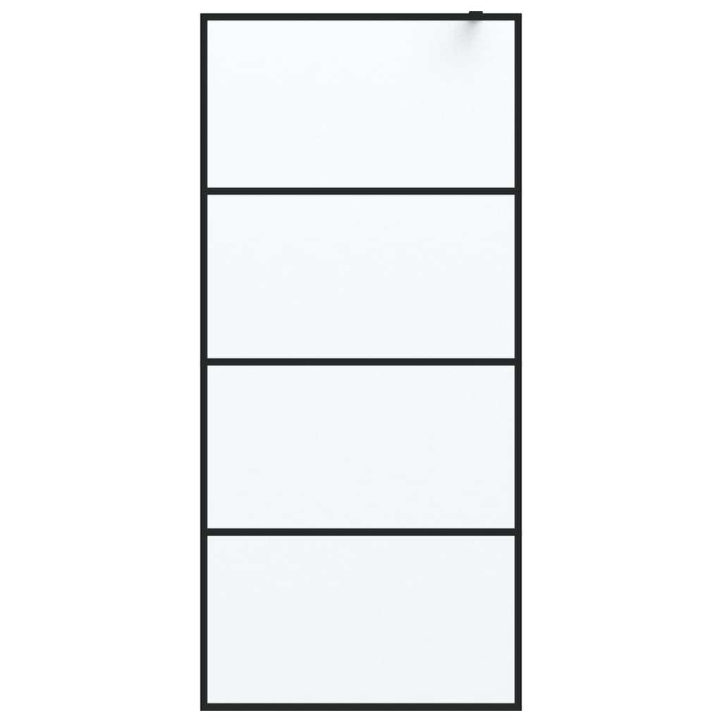 Parete Doccia Walk in Nera 90x195 cm Vetro Smerigliato ESG | homemem39