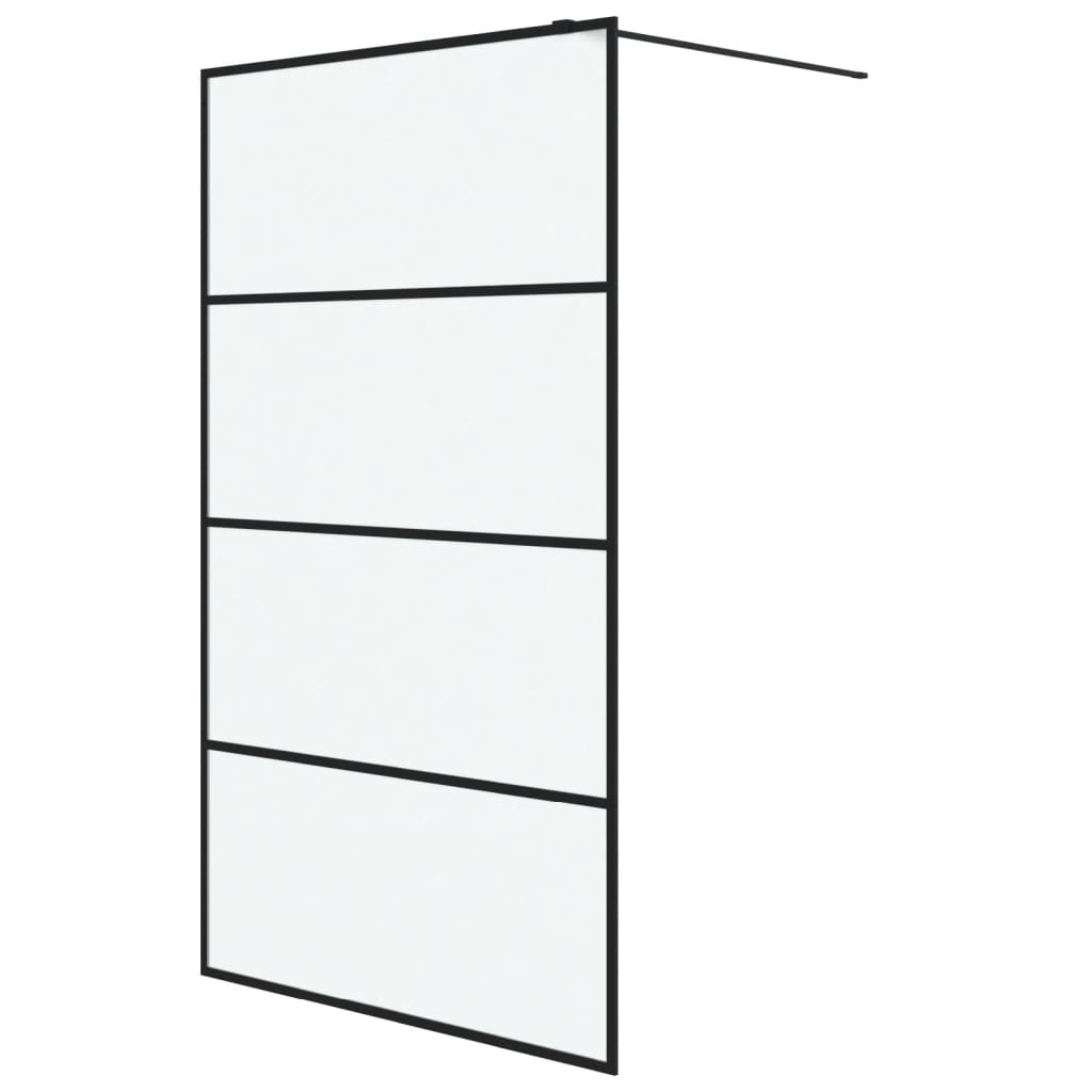 Parete Doccia Walk in Nera 115x195 cm Vetro Smerigliato ESG | homemem39