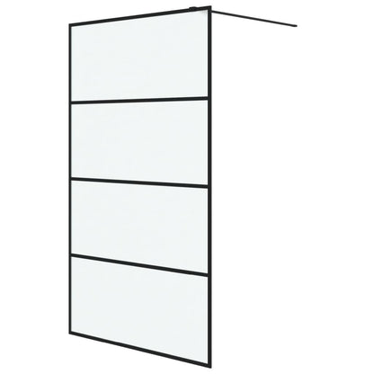 Parete Doccia Walk in Nera 115x195 cm Vetro Smerigliato ESG | homemem39