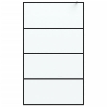 Parete Doccia Walk in Nera 115x195 cm Vetro Smerigliato ESG | homemem39
