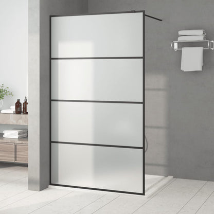 Parete Doccia Walk in Nera 115x195 cm Vetro Smerigliato ESG | homemem39