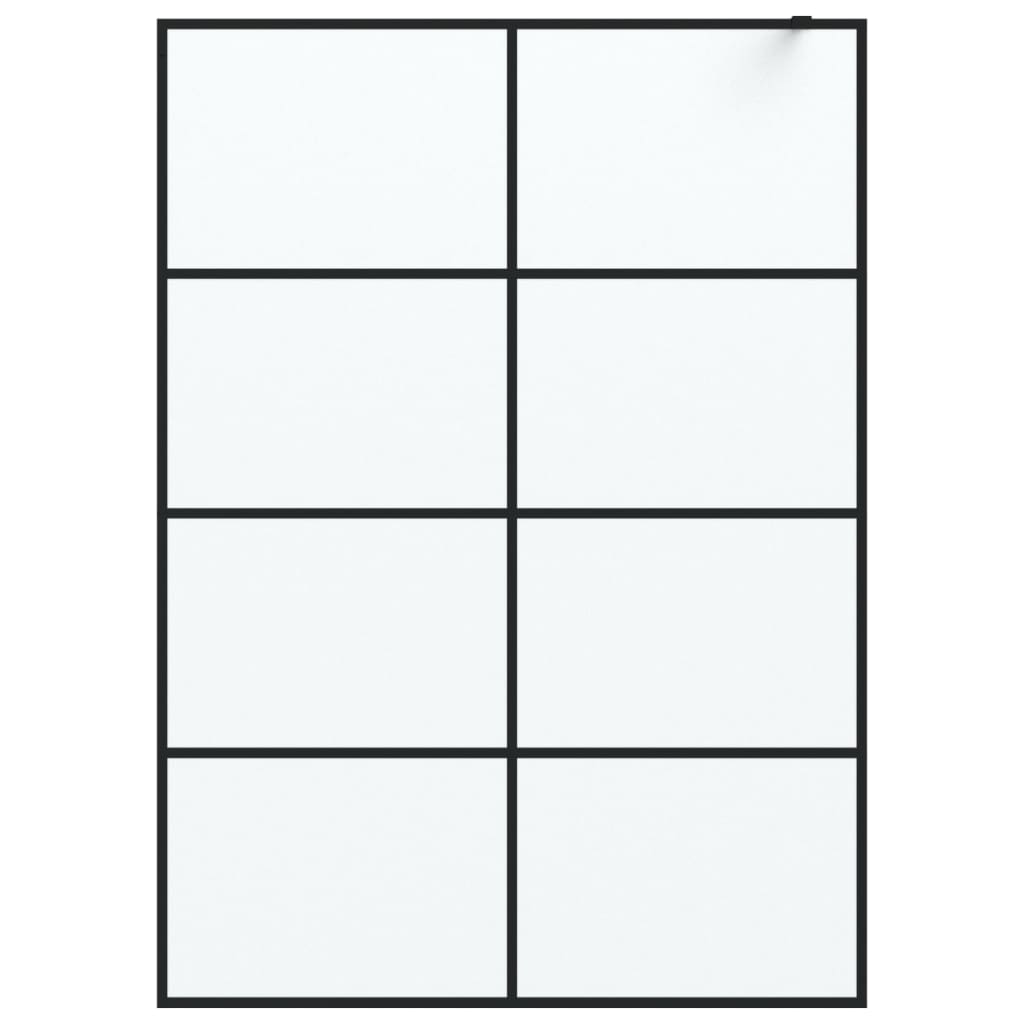 Parete Doccia Walk in Nera 140x195 cm Vetro Smerigliato ESG - homemem39