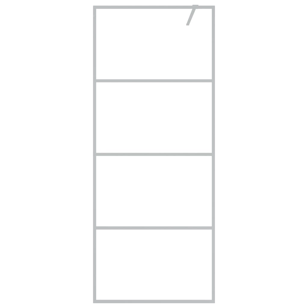 Parete Doccia Walk in Argento 80x195 cm Vetro Trasparente ESG