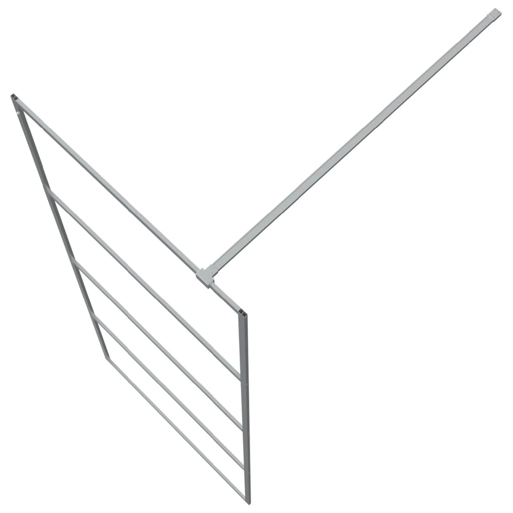 Parete Doccia Walk in Argento 80x195 cm Vetro Trasparente ESG