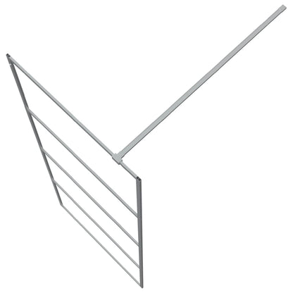 Parete Doccia Walk in Argento 80x195 cm Vetro Trasparente ESG