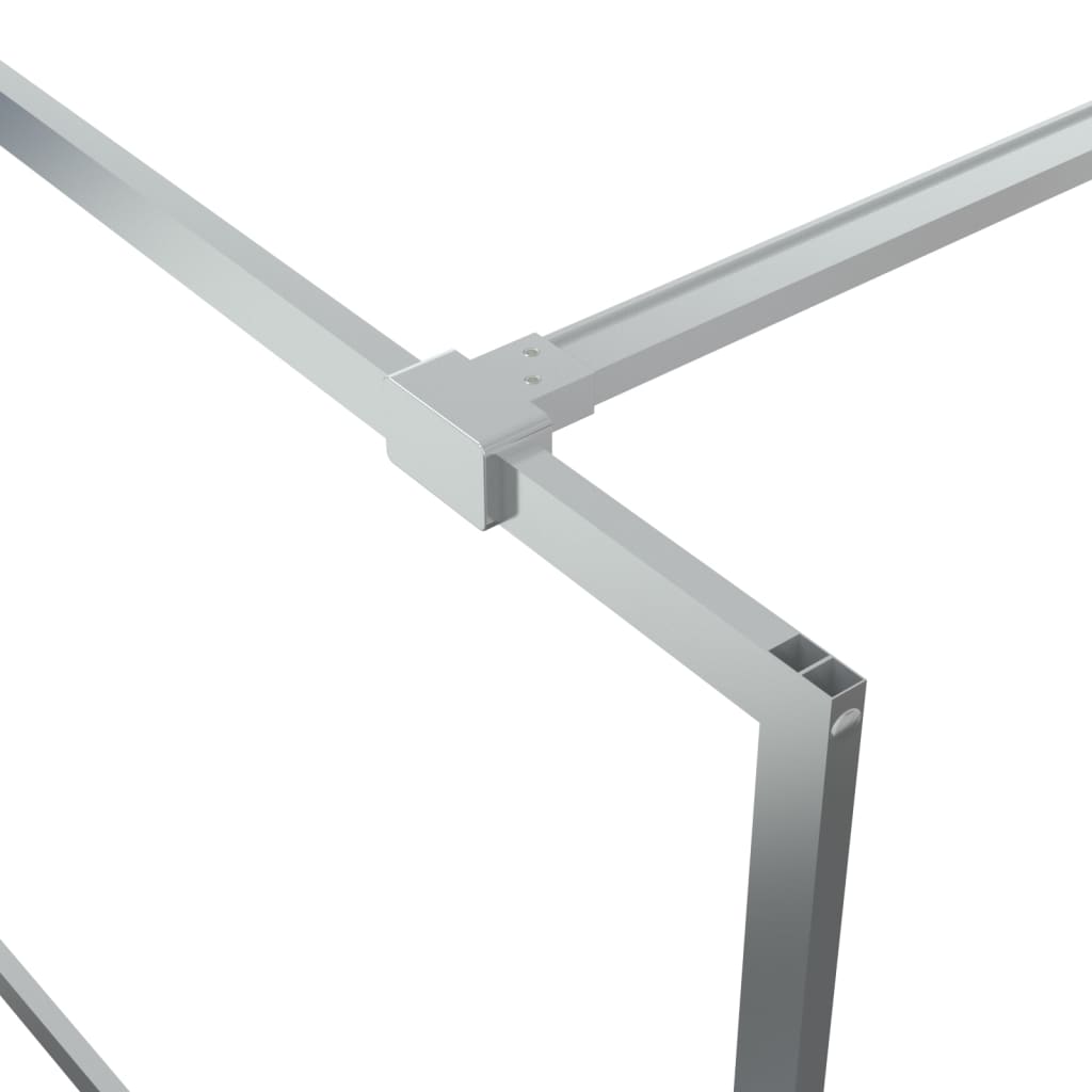 Parete Doccia Walk in Argento 90x195 cm Vetro Trasparente ESG