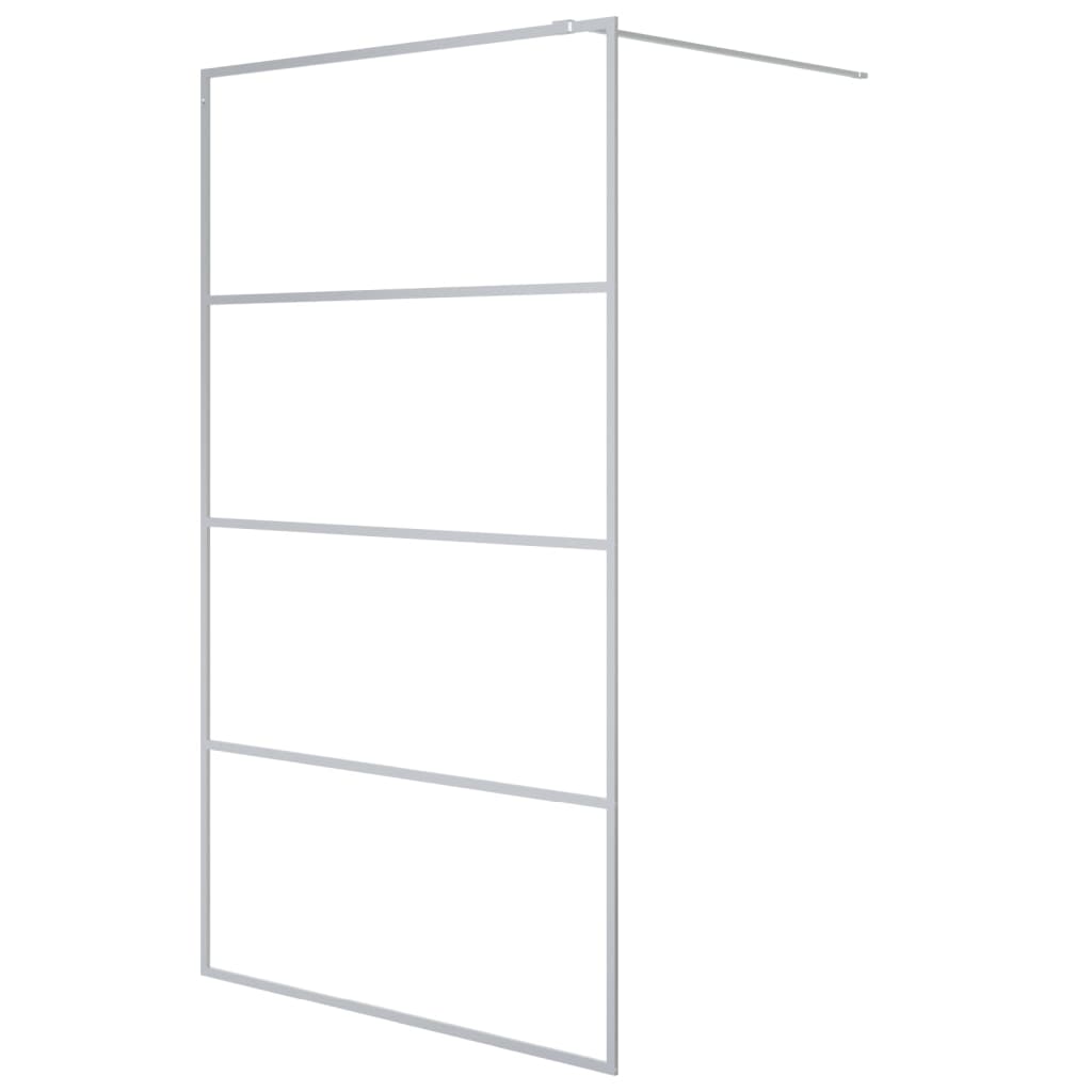 Parete Doccia Walk in Argento 115x195 cm Vetro Trasparente ESG | homemem39