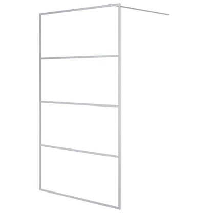 Parete Doccia Walk in Argento 115x195 cm Vetro Trasparente ESG | homemem39