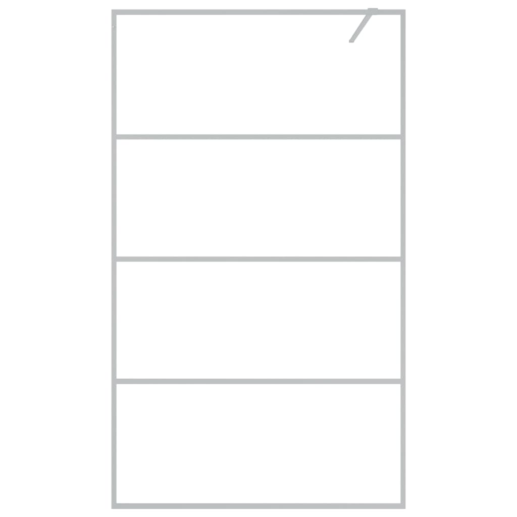 Parete Doccia Walk in Argento 115x195 cm Vetro Trasparente ESG | homemem39