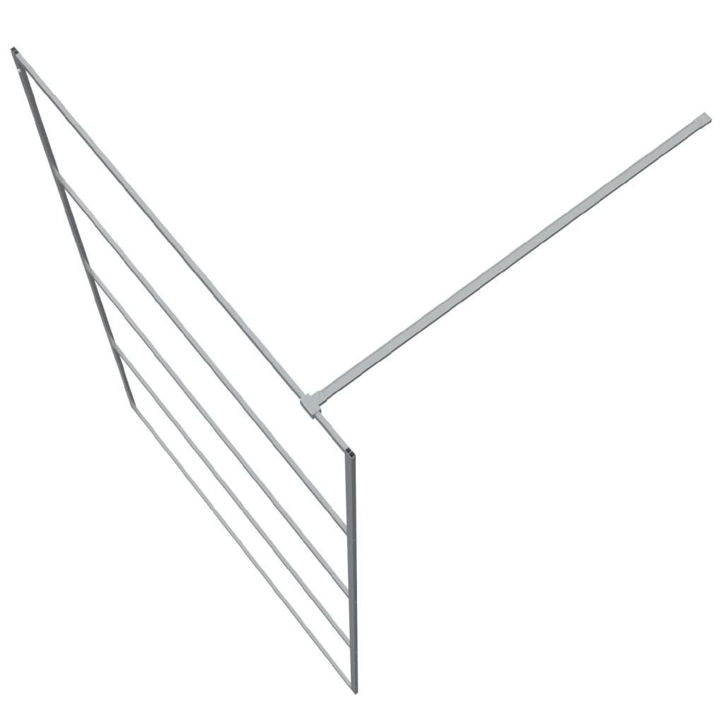 Parete Doccia Walk in Argento 115x195 cm Vetro Trasparente ESG | homemem39