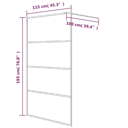 Parete Doccia Walk in Argento 115x195 cm Vetro Trasparente ESG | homemem39