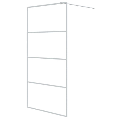 Parete Doccia Walk in Bianca 100x195 cm Vetro Trasparente ESG | homemem39