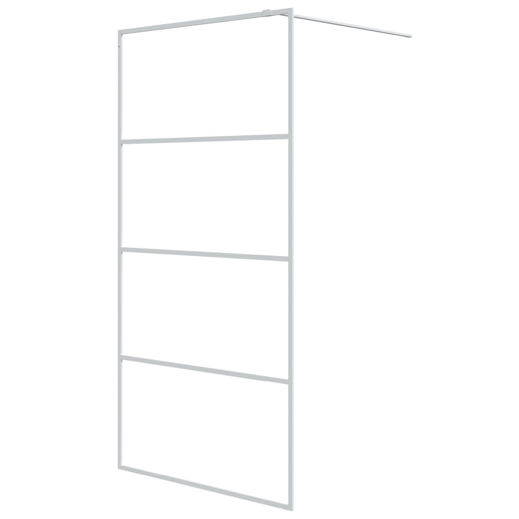 Parete Doccia Walk in Bianca 100x195 cm Vetro Trasparente ESG - homemem39