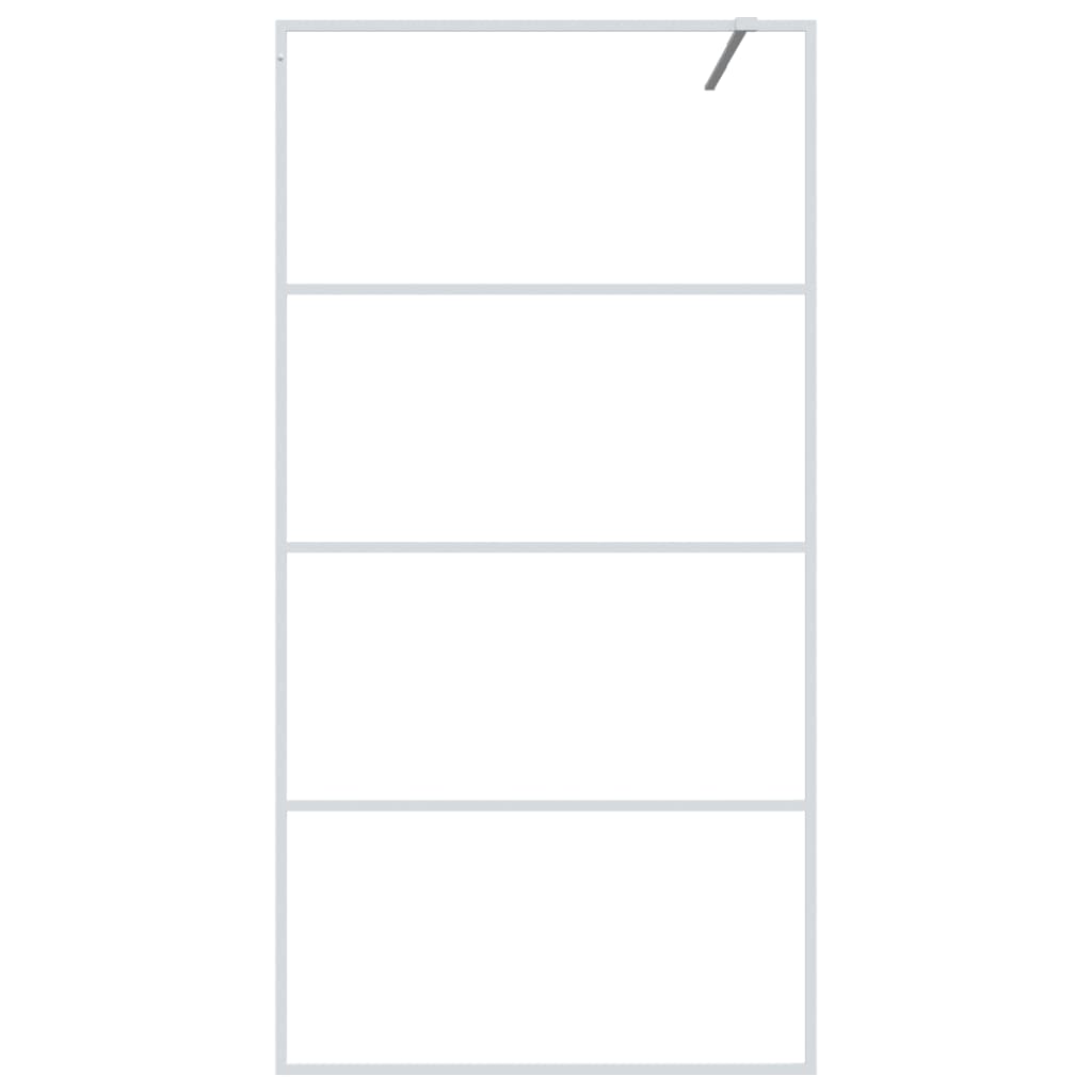 Parete Doccia Walk in Bianca 100x195 cm Vetro Trasparente ESG - homemem39