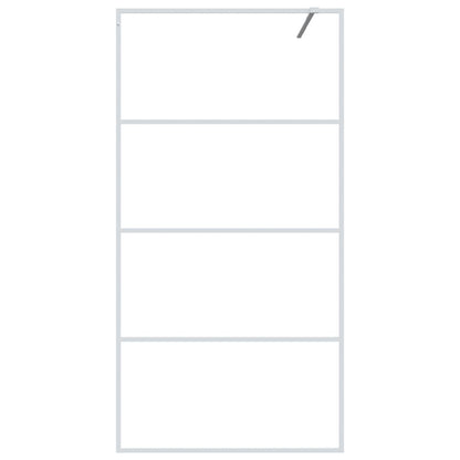 Parete Doccia Walk in Bianca 100x195 cm Vetro Trasparente ESG - homemem39