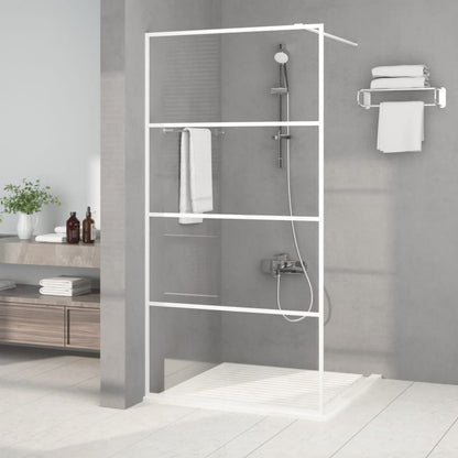 Parete Doccia Walk in Bianca 100x195 cm Vetro Trasparente ESG | homemem39