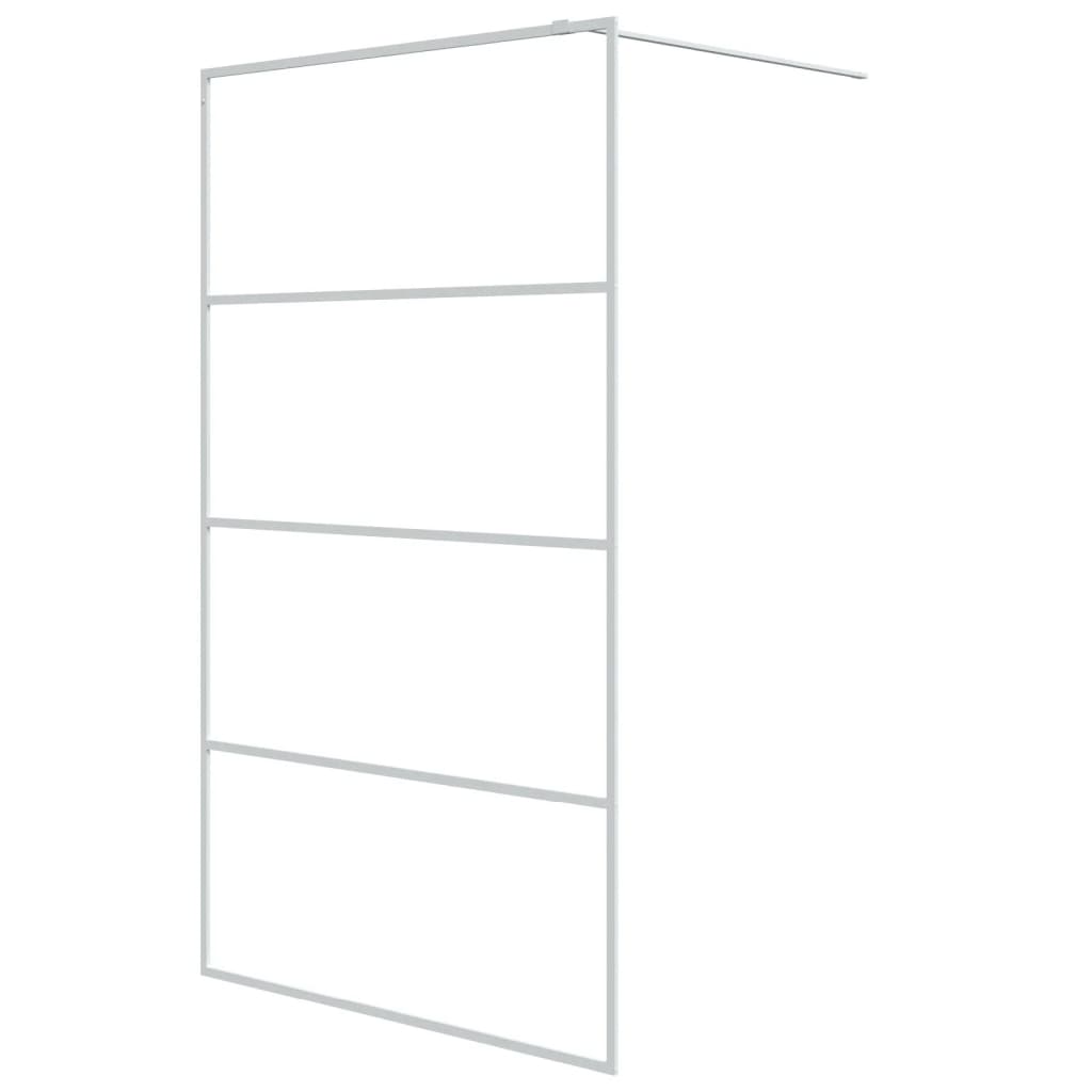 Parete Doccia Walk in Bianca 115x195 cm Vetro Trasparente ESG | homemem39