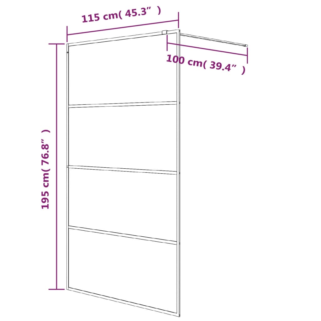Parete Doccia Walk in Bianca 115x195 cm Vetro Trasparente ESG | homemem39