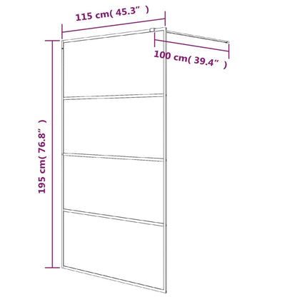 Parete Doccia Walk in Bianca 115x195 cm Vetro Trasparente ESG | homemem39
