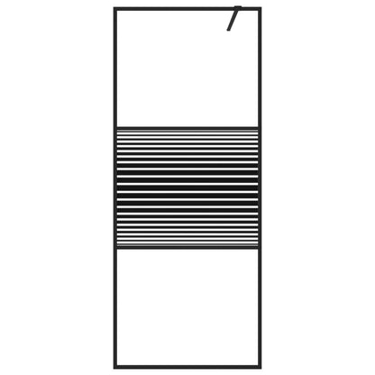 Parete Doccia Walk in Nera 80x195 cm in Vetro Trasparente ESG | homemem39