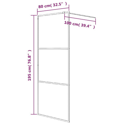 Parete Doccia Walk in Nera 80x195 cm in Vetro Trasparente ESG | homemem39